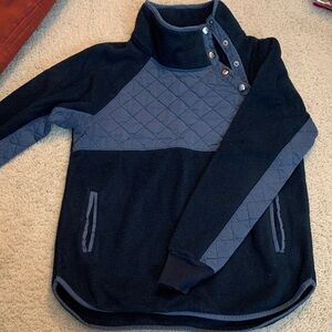 Abercrombie & Fitch Navy blue snap fleece pullover